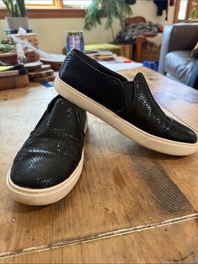 Cole Haan Jennica Black Patent Snakeskin Slip-On Sneakers - Size 8.5